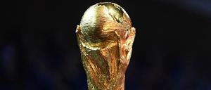 Der Weltmeister-Pokal steht am Ende des Turniers.
