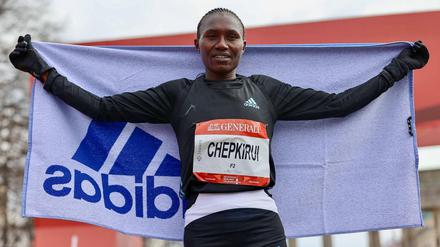 Sheila Kiprotich Chepkirui machte die Kälte offenbar nicht viel aus.