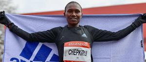 Sheila Kiprotich Chepkirui machte die Kälte offenbar nicht viel aus.