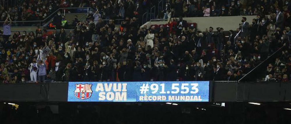 Weltrekord! In Barcelona schauten 91.553 Fans zu.