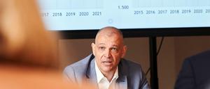 Roland Sillmann, Geschäftsführer der Wista Management GmbH, während der Jahres-Pressekonferenz des Wissenschafts- und Technologieparks Adlershof. 