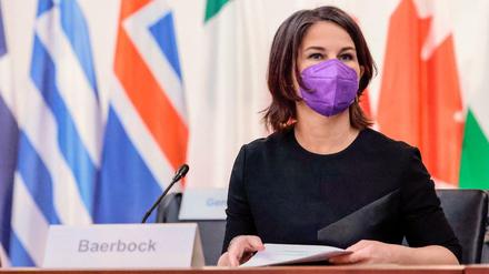 Bundesaußenministerin Baerbock (Bündnis 90/Die Grünen) beim Nato-Treffen in Brüssel. 