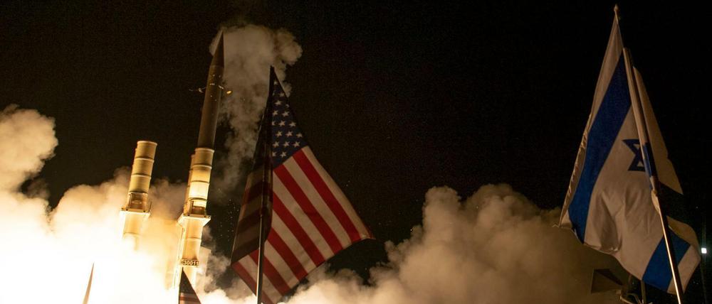 Start einer Rakete des US-israelischen Raketenabwehrsystems „Arrow 3“.
