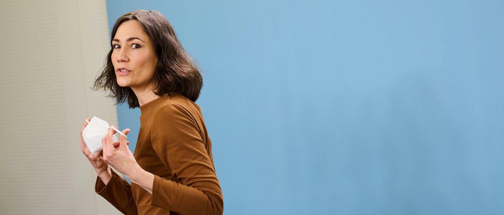 Anne Spiegel am Sonntagabend nach ihrem Auftritt in Berlin.