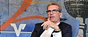 Carsten Jung - hier in einem Interview mit dem Tagesspiegel - ist seit 2019 der Vorstandschef der Berliner Volksbank.
