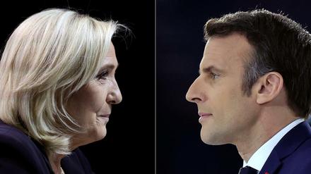 Die rechtsextreme Marine Le Pen und Amtsinhaber Emmanuel Macron treten in der Stichwahl am 24. April gegeneinander an.
