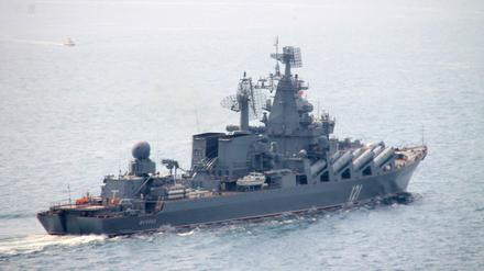 Der russische Lenkwaffenkreuzer „Moskwa“.