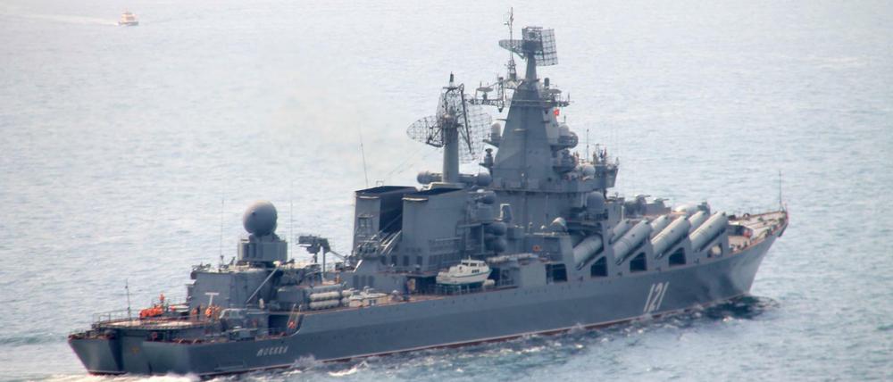 Der russische Lenkwaffenkreuzer „Moskwa“.