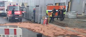Dieses Foto von dem Vorfall im Tesla-Werk in Grünheide wurde der Partei ÖDP Brandenburg zugespielt.