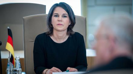 Außenministerin Annalena Baerbock in Riga/Lettland. 
