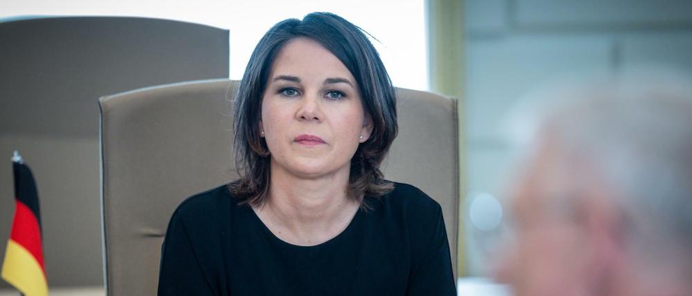 Außenministerin Annalena Baerbock in Riga/Lettland. 
