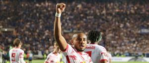 Das war es Leipzigs Christopher Nkunku jubelt nach seinem Tor zum 0:2. Foto: 