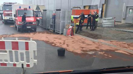 Dieses Foto von dem Vorfall im Tesla-Werk in Grünheide wurde der Partei ÖDP Brandenburg zugespielt.