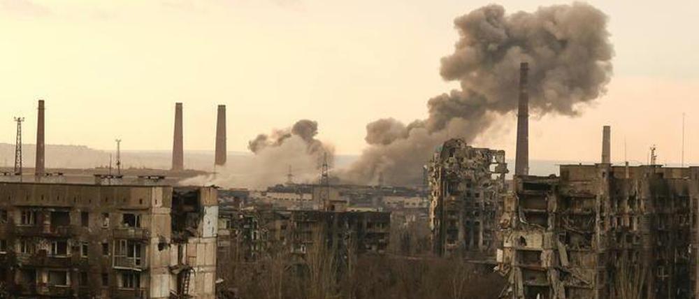 Das Stahlwerk Asow in der Hafenstadt Mariupol.