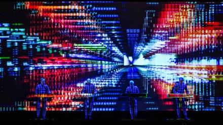 Die Düsseldorfer Band Kraftwerk bei einem Auftritt in Kopenhagen.