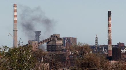 Das Azovstal-Stahlwerk in Mariupol (aufgenommen am 28. April)