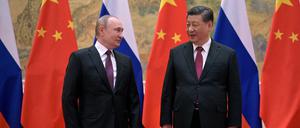 Die Präsidenten Russland und Chinas, Wladimir Putin und Xi Jinping, am 4. Februar 2022 in Peking