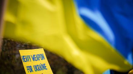 Bei einer Kundgebung vor dem Kanzleramt wurde kürzlich mehr Unterstützung für die Ukraine gefordert. 