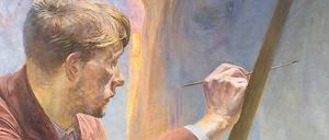 Der Maler und die Muse. Selbstporträt von Jacek Malczewski (1898). 