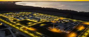 Gaslandleitungen von Nord Stream 2 in Lubmin in Mecklenburg-Vorpommern.