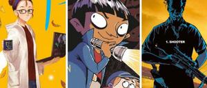 Die Titelfiguren von „Fangirl“, „Die geheimnisvollen Akten der Margo Maloo“ und „Wonderball“.