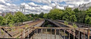 Heute nur eine Ruine, doch 2029 sollen auf der Siemensbahn wieder S-Bahnen fahren.