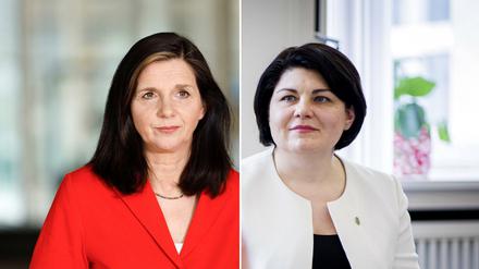 Bundestagsvizepräsidentin Katrin Göring-Eckardt und Moldaus Ministerpräsidentin Natalia Gavrilita.