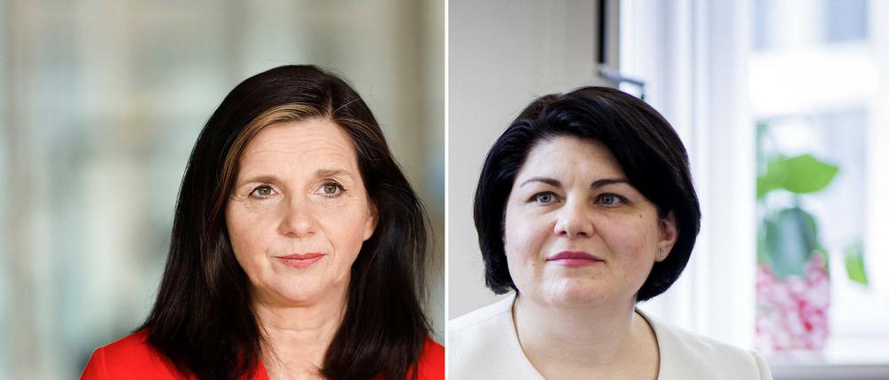 Bundestagsvizepräsidentin Katrin Göring-Eckardt und Moldaus Ministerpräsidentin Natalia Gavrilita.