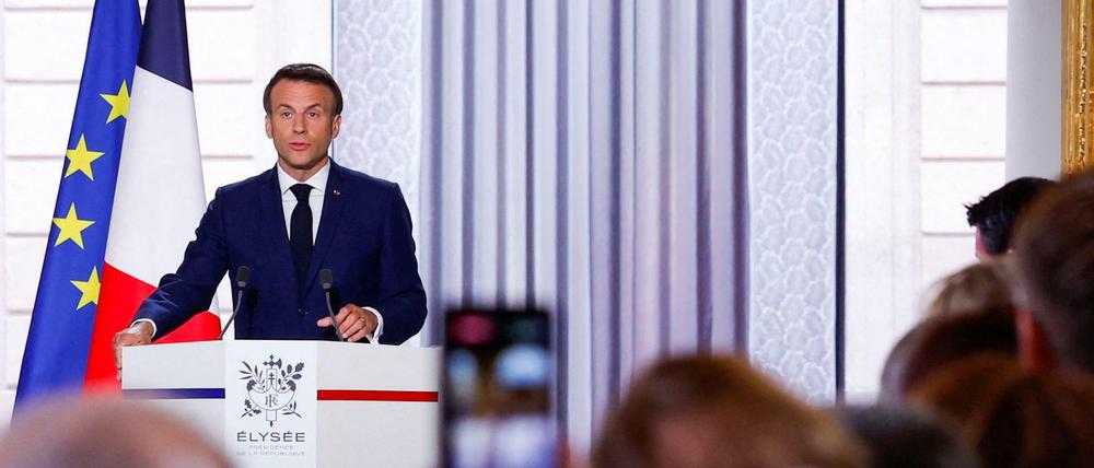 Emmanuel Macron hielt zu Beginn der zweiten Amtszeit eine Ansprache.