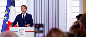 Emmanuel Macron hielt zu Beginn der zweiten Amtszeit eine Ansprache.