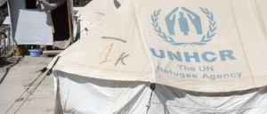 Die Flüchtlinge wurden in ein Lager gebracht. Dieses Bild wurde in einem Camp auf Samos aufgenommen.