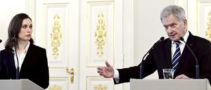 Der finnische Präsident Sauli Niinistö und Ministerpräsidentin Sanna Marin.