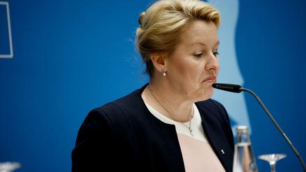 Franziska Giffey (SPD), Regierende Bürgermeisterin von Berlin, gibt eine Pressekonferenz nach der Sitzung des Berliner Senats im Roten Rathaus.