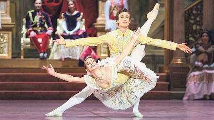 Tanz bei Hofe. Prunkvolle Kostüme für Prinz und Prinzessin.