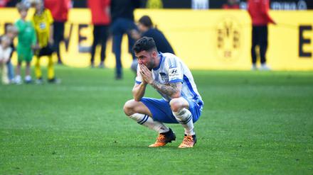 Große Enttäuschung bei Hertha BSC nach der Niederlage gegen Dortmund.