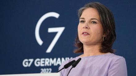 Im Zentrum der russischen Vorwürfe: Annalena Baerbock, hier beim G7-Außenministertreffen. 