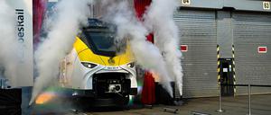 Enthüllung des Siemens Mireo Plus H Zugs am 5. Mai 2022.
