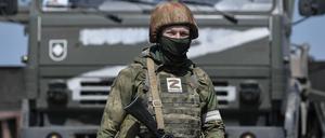 Ein pro-russischer Kämpfer in der Region Cherson