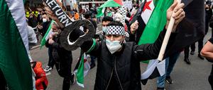 Palästinenser erinnern jedes Jahr am 15. Mai an Flucht und Vertreibung Hunderttausender Palästinenser im ersten Nahostkrieg 1948. Foto: Fabian Sommer/dpa +++ dpa-Bildfunk +++