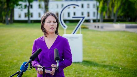 Bundesaußenministerin Annalena Baerbock (Grünen) beim Gipfeltreffens der Außenminister der G7-Gruppe.