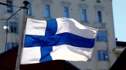 Finnische Flagge in Helsinki.