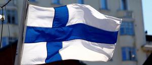 Finnische Flagge in Helsinki.