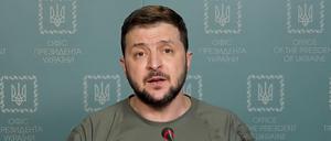 In diesem Bild aus einem Video des Pressebüros des ukrainischen Präsidenten spricht Wolodymyr Selenskyj, Präsident der Ukraine.