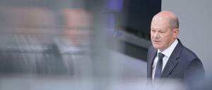 Bundeskanzler Olaf Scholz (SPD) bei der Regierungserklärung.