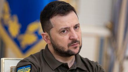 Der ukrainische Präsident Selenskyj während eines bilateralen Treffens in Kiew.