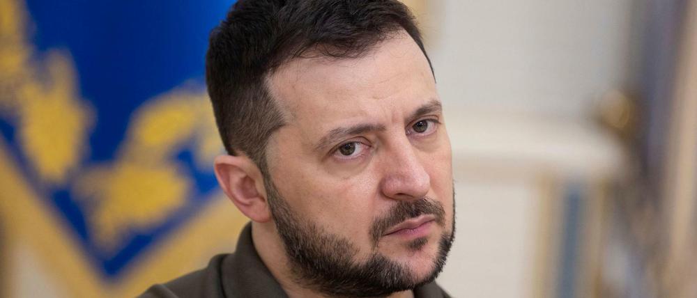 Der ukrainische Präsident Selenskyj während eines bilateralen Treffens in Kiew.