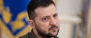 Der ukrainische Präsident Selenskyj während eines bilateralen Treffens in Kiew.