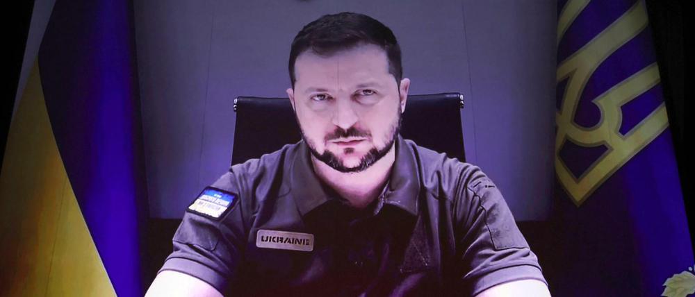 Der ukrainische Präsident Wolodymyr Selenskyj appelliert in Cannes an die internationale Film-Community..