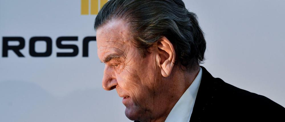 Altkanzler Gerhard Schröder (SPD) bei einer Rosneft-Veranstaltung im Jahr 2018
