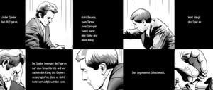 Die Zeichnungen fangen die Körpersprache der Personen realistisch ein.